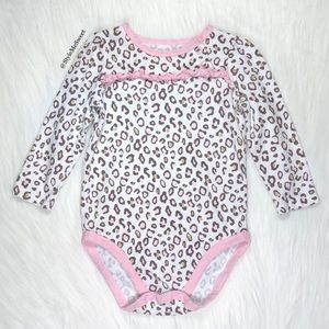 Jumping Beans pink animal print onesie bodysuit